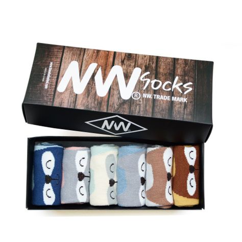 Calcetines con diseño, NW, modelo crew, pack de 6-1