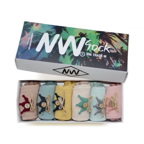Calcetines con diseño, NW, modelo crew, pack de 6-1