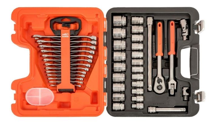 Juego De Dados De 1/2'' + Llaves Combinadas 40 Pzs. Bahco-1