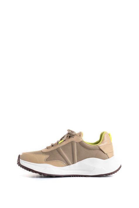 Vélez Zapatillas Viena Cuero Y Lona Mujer talle Neón Arena-1