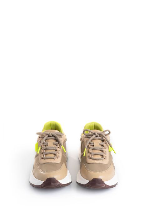 Vélez Zapatillas Viena Cuero Y Lona Mujer talle Neón Arena-5