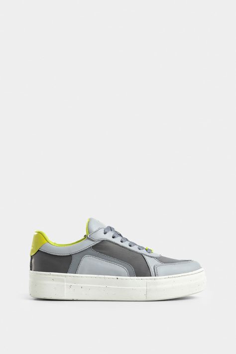 Vélez Zapatillas Flexus Cuero Y Lona Mujer Gris-0
