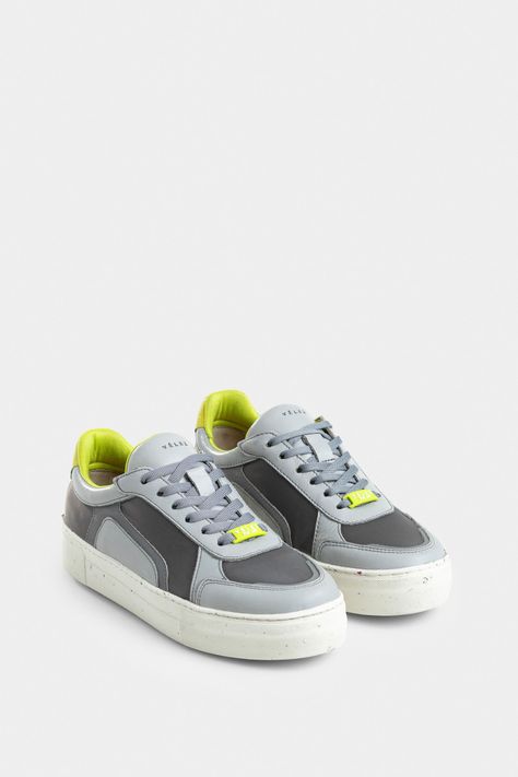 Vélez Zapatillas Flexus Cuero Y Lona Mujer Gris-1
