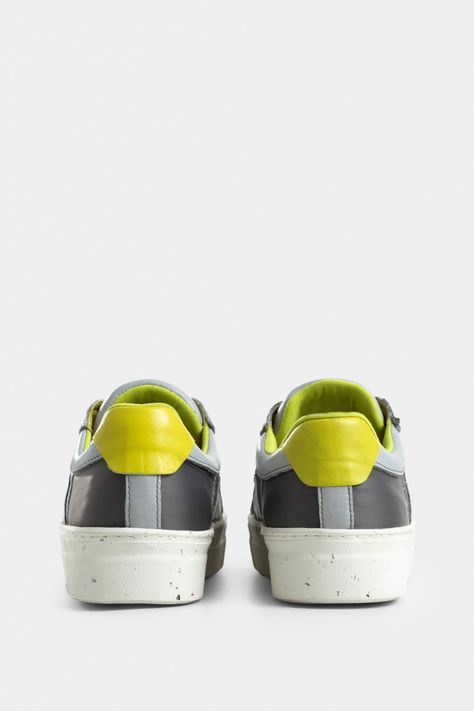 Vélez Zapatillas Flexus Cuero Y Lona Mujer Gris-2