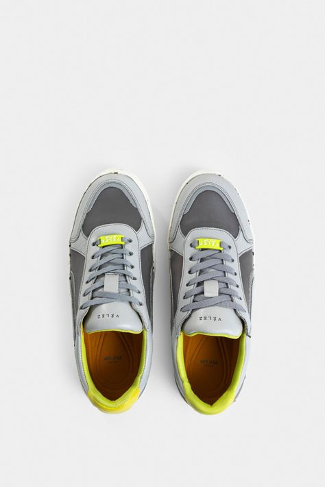 Vélez Zapatillas Flexus Cuero Y Lona Mujer Gris-3