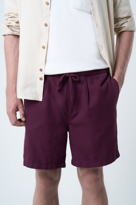 Vélez Bermuda Marfil En Lino Para Hombre Silueta Amplia Mora-3