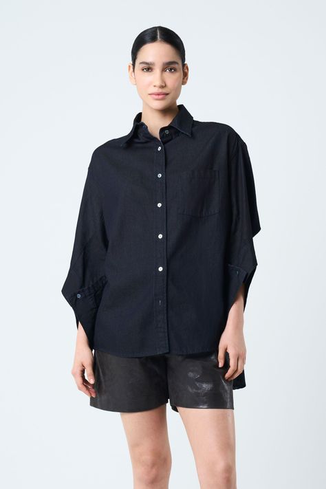 Vélez Camisa Vega Para Mujer Efecto Encerado Azul Oscuro-0