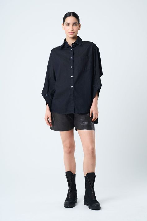 Vélez Camisa Vega Para Mujer Efecto Encerado Azul Oscuro-3
