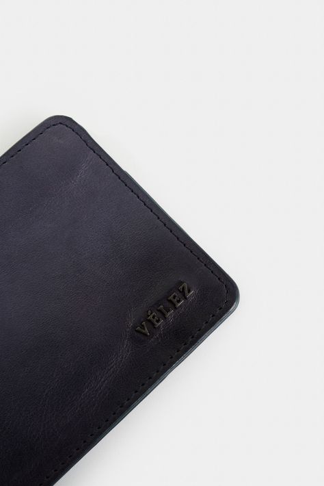 Vélez Billetera Oasis Cuero Hombre talle traste Azul Oscuro-3