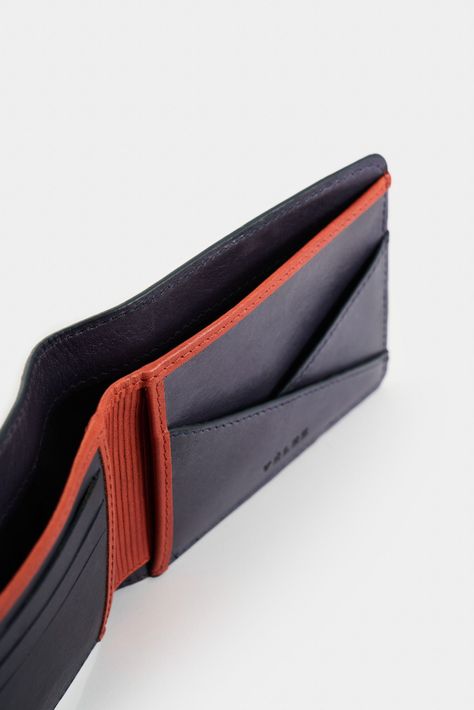 Vélez Billetera Oasis Cuero Hombre talle traste Azul Oscuro-4
