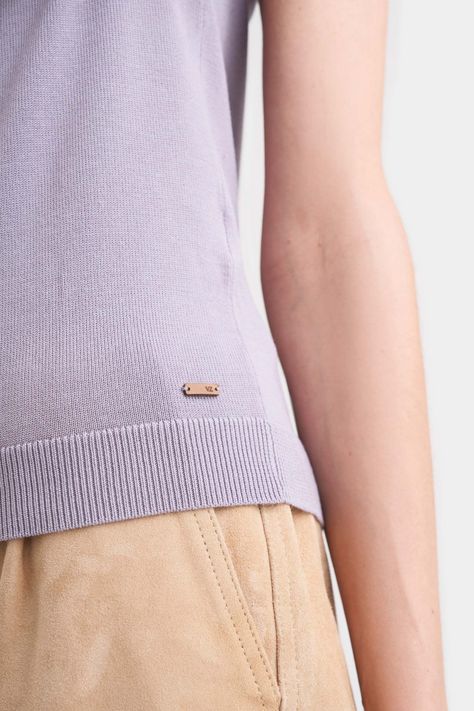 Vélez Top Tank Tejido Rectilíneo Para Mujer Manga Sisa Lila-3
