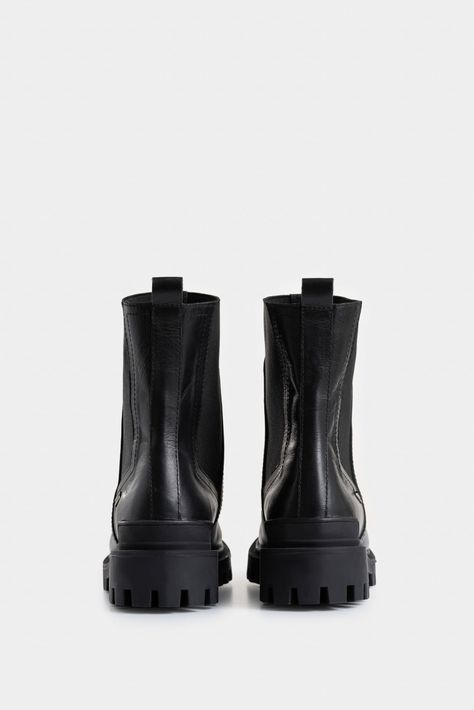 Vélez Botines Caltha 2.0 De Cuero  Mujer Tractorados Negro-2