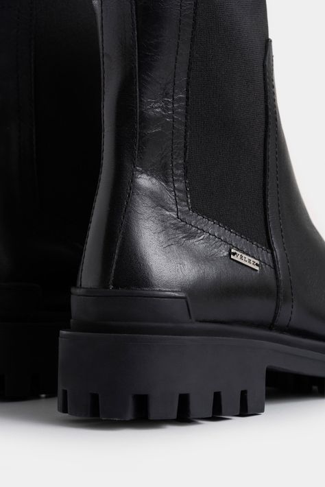 Vélez Botines Caltha 2.0 De Cuero  Mujer Tractorados Negro-4