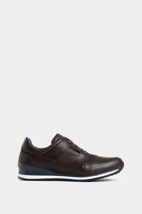 Vélez Zapatillas vant Cuero Hombre Cortes Envejecido Cafe-0