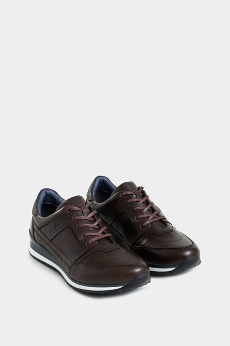 Vélez Zapatillas vant Cuero Hombre Cortes Envejecido Cafe-1