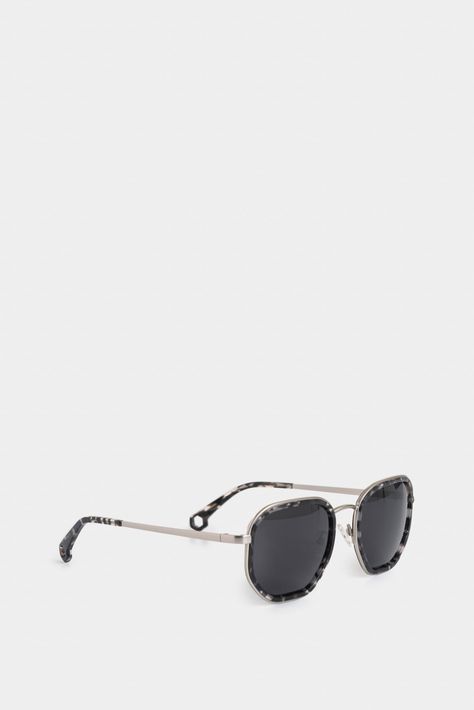 Vélez Gafas Orion Lente Polarizado Mujer Hexagonal Plata-1