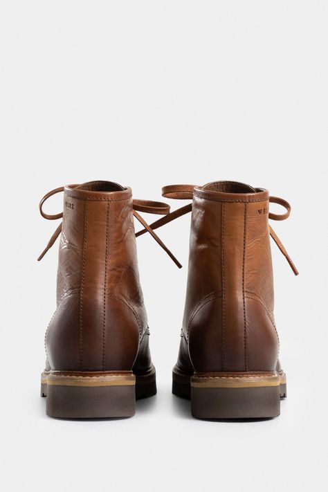 Vélez Bota Luster De Cuero Hombre Efecto Envejecido Miel-2