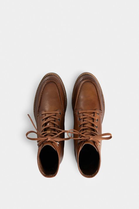 Vélez Bota Luster De Cuero Hombre Efecto Envejecido Miel-3