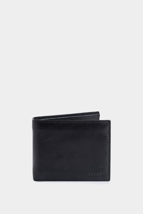 Vélez Kit Billetera y Llavero Boyeros De Cuero Liso Negro-1