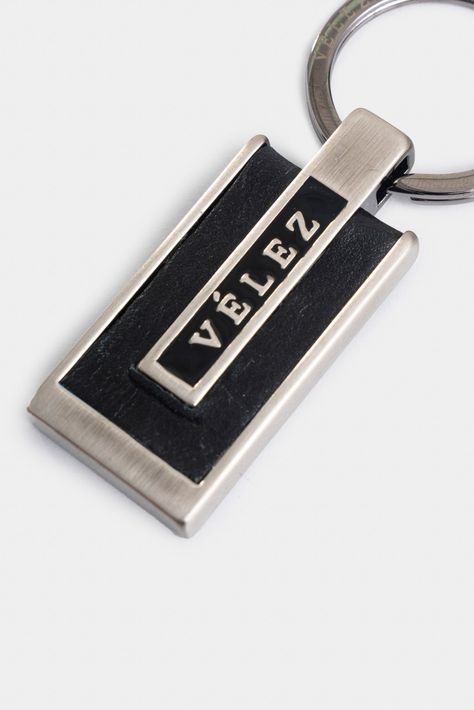 Vélez Kit Billetera y Llavero Boyeros De Cuero Liso Negro-4