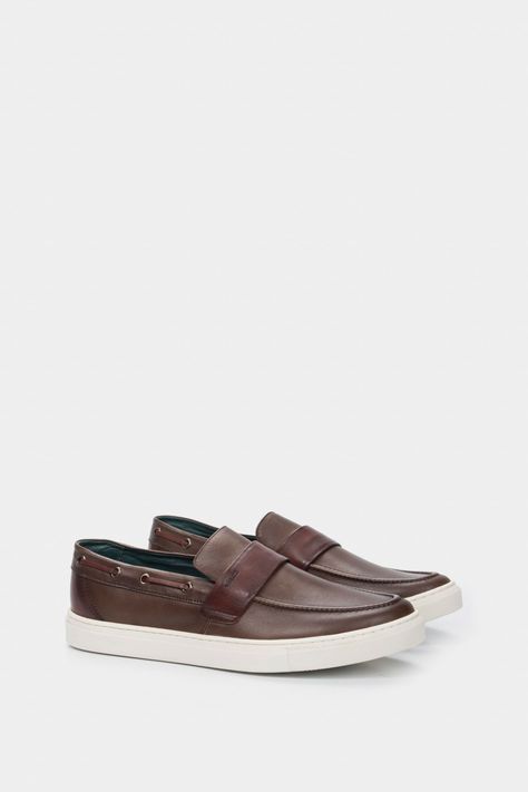 Vélez Mocasines Deportivos Dante Cuero Hombre Vintage Café-1