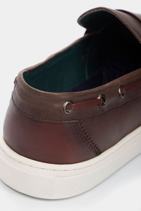 Vélez Mocasines Deportivos Dante Cuero Hombre Vintage Café-4