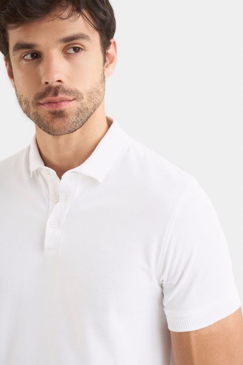 Vélez Polera Casual Algodón Pima Blanco-1