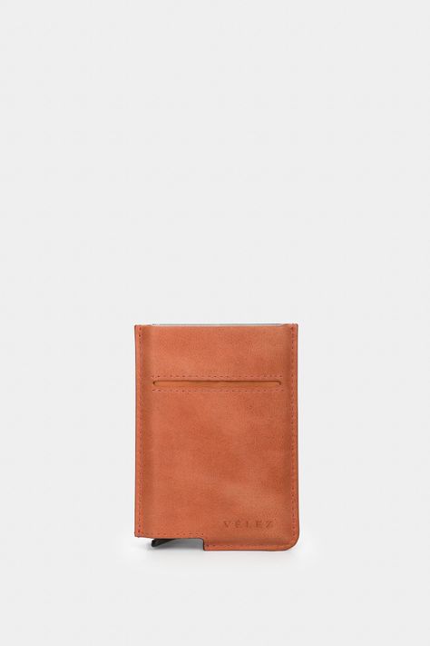 Vélez Porta Documentos De Cuero Miniwallet Naranja-0