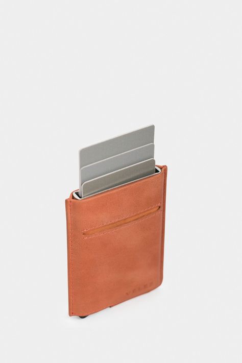 Vélez Porta Documentos De Cuero Miniwallet Naranja-1