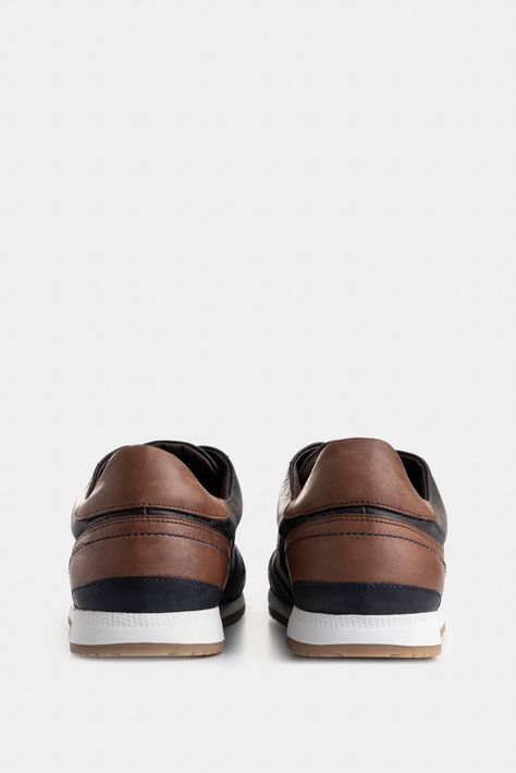 Vélez Zapatillas Deportivos De Cuero Vintage Azul Oscuro-2