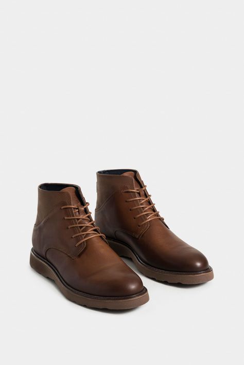 Vélez Botas Placa 2 Cuero Para Hombre Suela Tractorada Miel-1