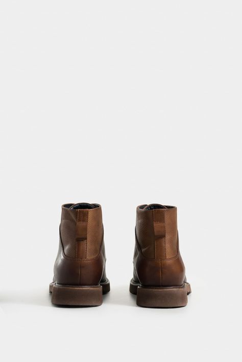 Vélez Botas Placa 2 Cuero Para Hombre Suela Tractorada Miel-2