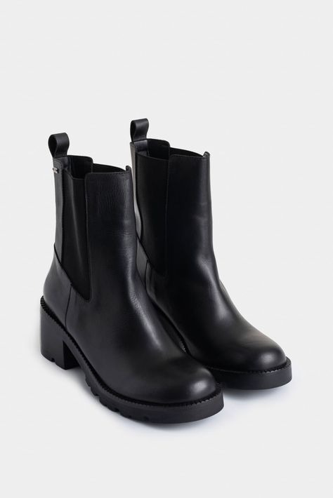 Vélez Botines Maia De Cuero  Mujer Silueta Chelsea Negro-1