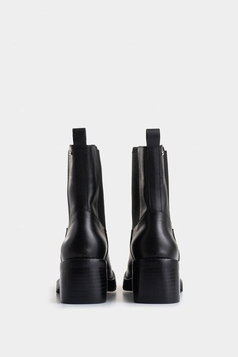 Vélez Botines Maia De Cuero  Mujer Silueta Chelsea Negro-2