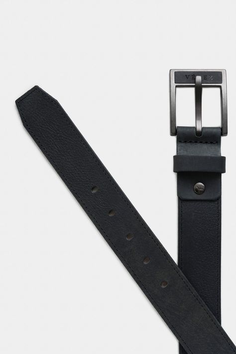 Vélez Cinturón Unifaz Cyclón Cuero Para Hombre Punta Negro-2