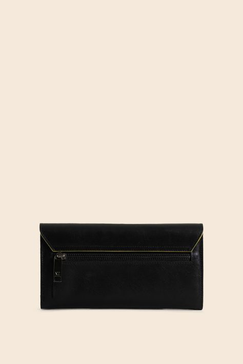 Vélez Billetera Porta Chequera Cuero Mujer Monogram Negro-2