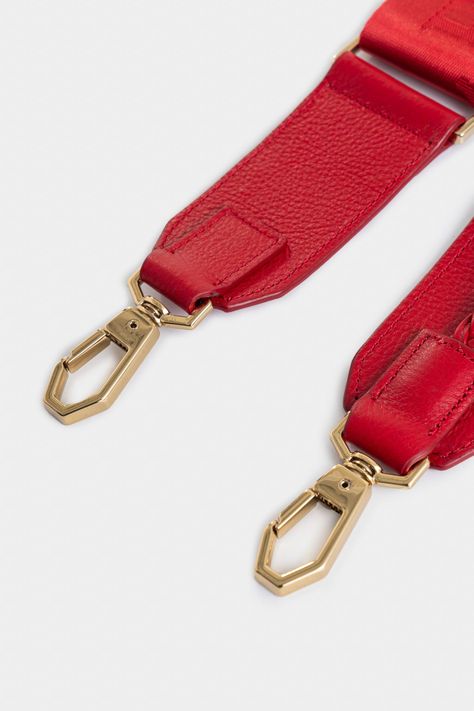 Vélez Cargadera Lirio De Cuero  Mujer Detalle Tejido Rojo-2