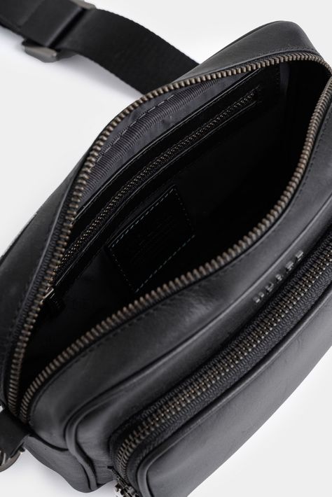 Vélez Manos Libres Kansas 2 De Cuero Para Hombre Slim Negro-4