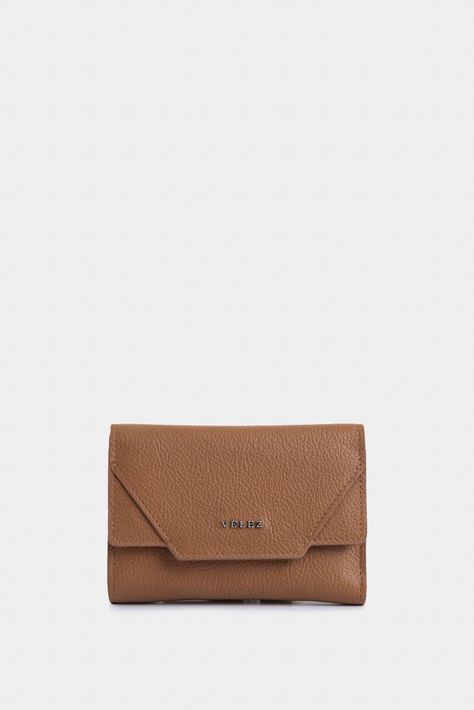 Vélez Billetera Magnolia Cuero Mujer Corte Hexagonal Miel-0
