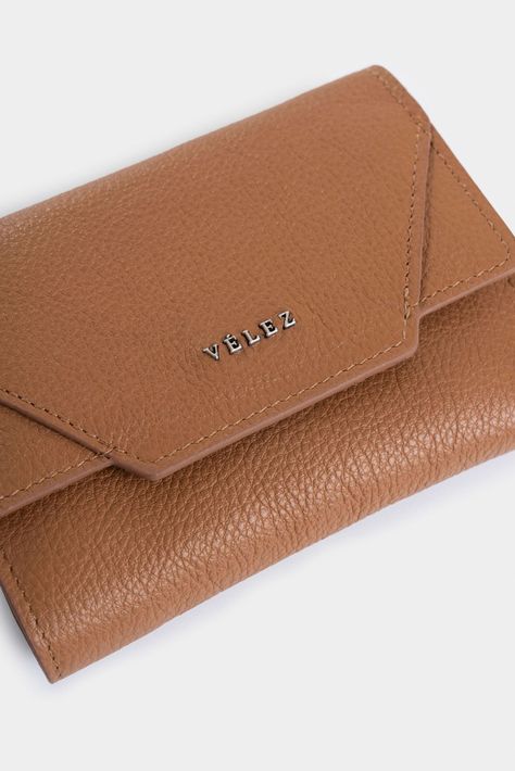 Vélez Billetera Magnolia Cuero Mujer Corte Hexagonal Miel-3