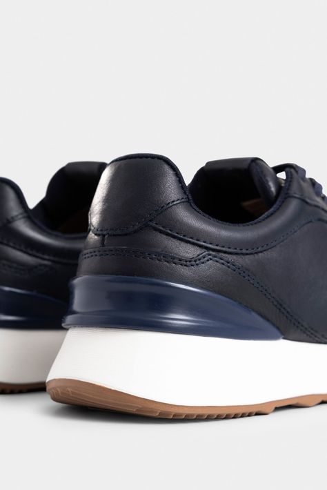 Vélez Zapatillas Elios Cuero Hombre Azul Oscuro-4