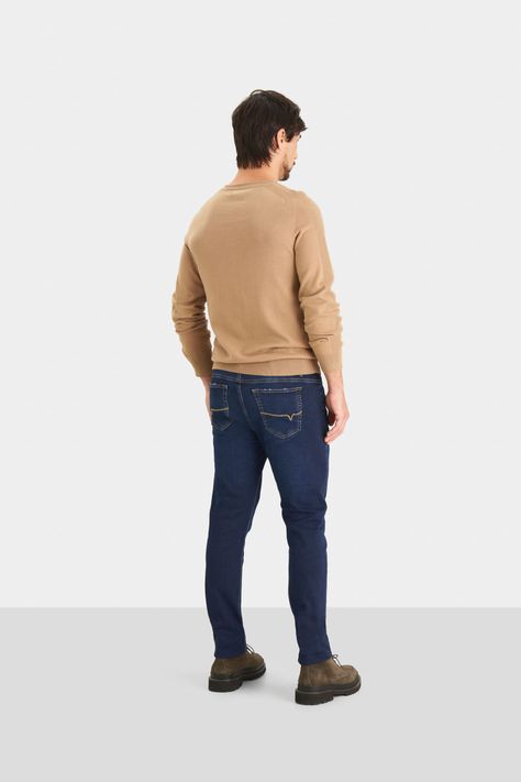 Vélez Jean Oscuro Topacio  Hombre Clásico 5 Bolsillos Azul-4