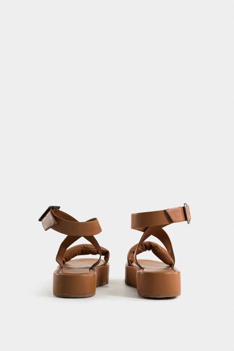 Vélez Sandalias Plataforma Nix Cuero Mujer Hebilla Miel-2