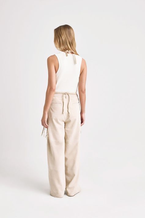 Vélez Chaleco  En Tejido Macramé Para Mujer Flecos Beige-4