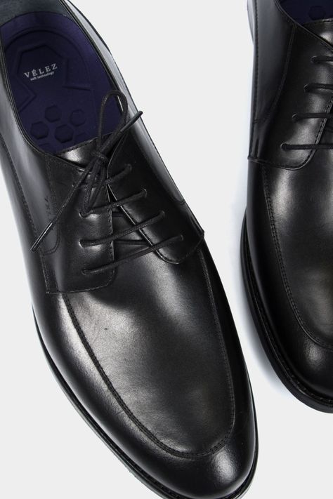Vélez Zapatos Cordón Formal Ontario Cuero Hombre Efecto Negro-3