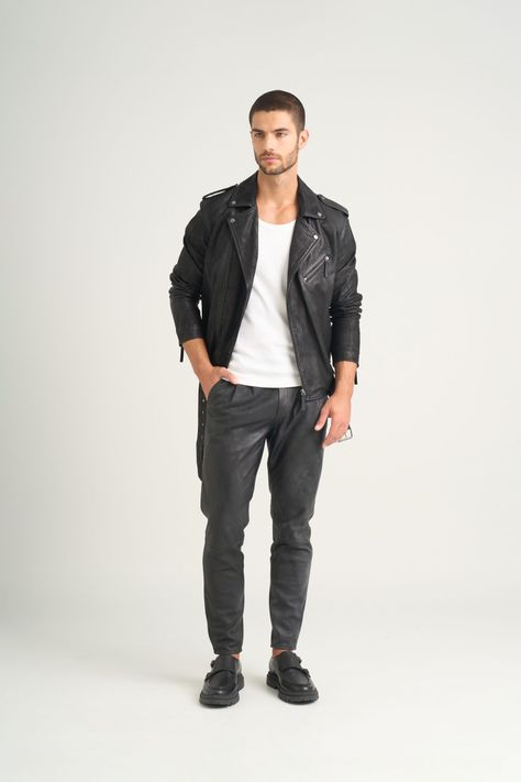 Vélez Chaqueta Alcor 2.0 Cuero Hombre Silueta Biker Negro-1