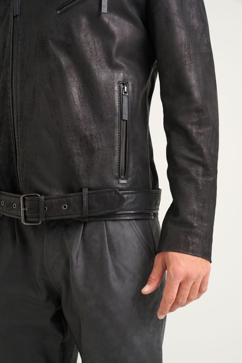 Vélez Chaqueta Alcor 2.0 Cuero Hombre Silueta Biker Negro-4
