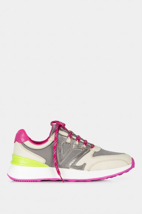 Vélez Zapatillas Australis Cuero Y Lona Mujer Fucsia-0