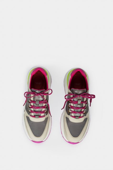 Vélez Zapatillas Australis Cuero Y Lona Mujer Fucsia-5