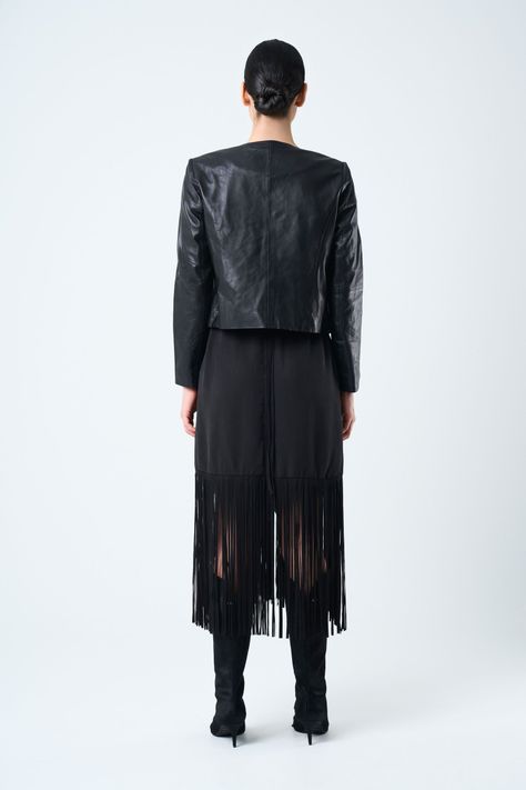 Vélez Chaqueta De Cuero Para Mujer Denver Negro-2